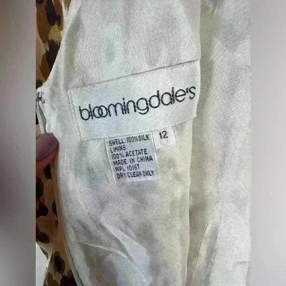 Bloomingdale’s Silk Sleeveless Animal Print Dress Size 12 - Picture 12 of 12